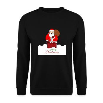 Merry Christmas stuck fat santa - Unisex Sweatshirt - black - Front - Alina (178cm) & Michal (187cm)