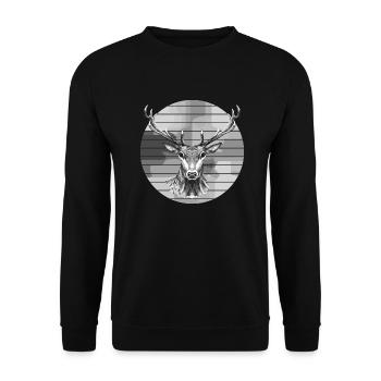 Deer - Unisex Sweatshirt - black - Front - Alina (178cm) & Michal (187cm)