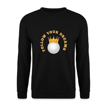 SUIVEZ VOTRE BALLE DE GOLF DE RÊVE avec couronne - Sweat-shirt Unisexe - noir - Devant - Alina (178cm) & Michal (187cm)