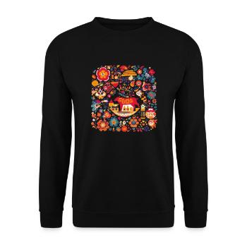 Design espagnol traditionnel - Sweat-shirt Unisexe - noir - Devant - Alina (178cm) & Michal (187cm)