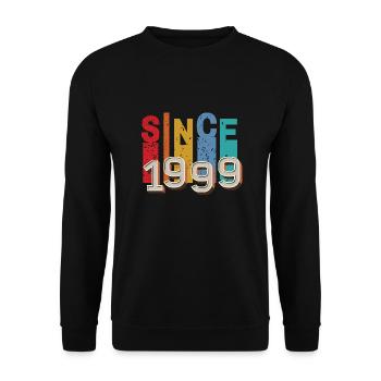 Seit 1999 retro - Unisex Pullover - Schwarz - Vorne - Alina (178cm) & Michal (187cm)