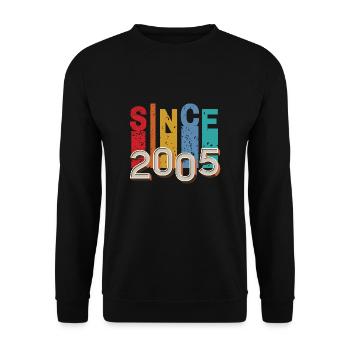 Seit 2005 retro - Unisex Pullover - Schwarz - Vorne - Alina (178cm) & Michal (187cm)