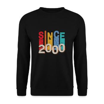 Seit 2000 retro - Unisex Pullover - Schwarz - Vorne - Alina (178cm) & Michal (187cm)