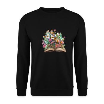 Book Reading Gift Books Readers Book Lover - Unisex Sweatshirt - black - Front - Alina (178cm) & Michal (187cm)