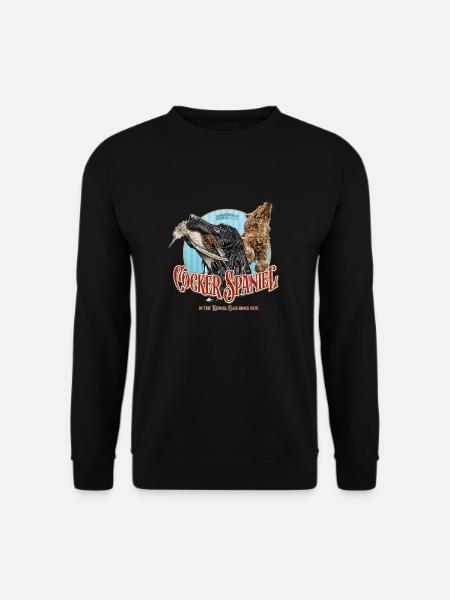 Cocker Spaniel mit Waldschnepfe - Unisex Pullover - Schwarz