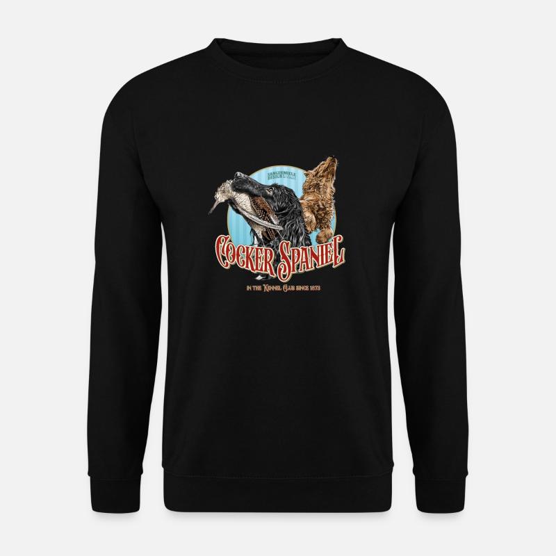 Cocker Spaniel mit Waldschnepfe - Unisex Pullover - Schwarz