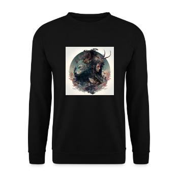 Strong Japanese fighter - Unisex Sweatshirt - black - Front - Alina (178cm) & Michal (187cm)