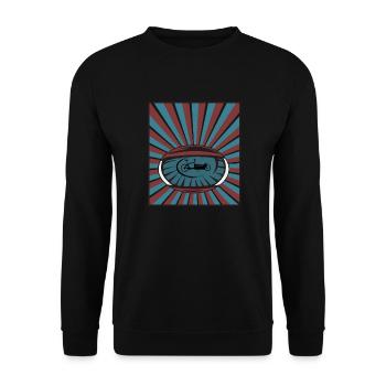Vélo cargo dans les yeux avec poutres - Sweat-shirt Unisexe - noir - Devant - Alina (178cm) & Michal (187cm)