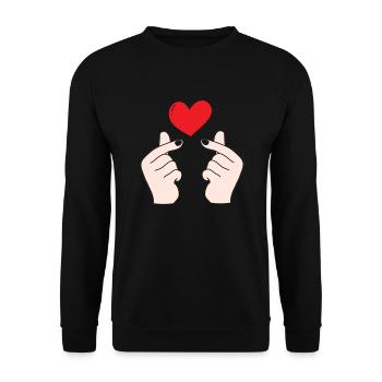 Cœurs de doigts 5 - Sweat-shirt Unisexe - noir - Devant - Alina (178cm) & Michal (187cm)
