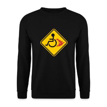 Wheelchair On Fire - pos - Unisex Pullover - Schwarz - Vorne - Alina (178cm) & Michal (187cm)