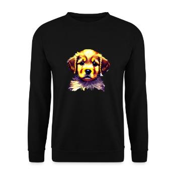 Golden Retriever Hundebesitzer Hunde Hundewelpe - Unisex Pullover - Schwarz - Vorne - Alina (178cm) & Michal (187cm)