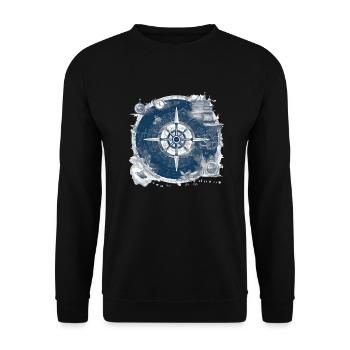 Ancienne carte nautique - Sweat-shirt Unisexe - noir - Devant - Alina (178cm) & Michal (187cm)
