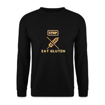 I can't eat gluten it hurt me - Unisex Sweatshirt - black - Front - Alina (178cm) & Michal (187cm)