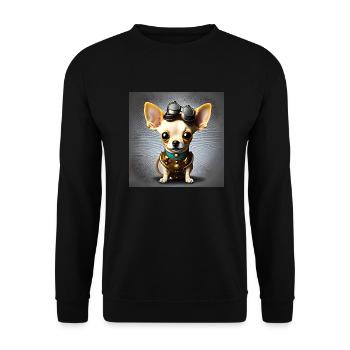 Chihuahua chiot steampunk - Sweat-shirt Unisexe - noir - Devant - Alina (178cm) & Michal (187cm)