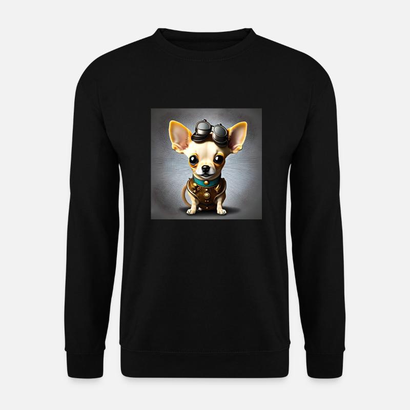 Chihuahua steampunk Welpe - Unisex Pullover - Schwarz