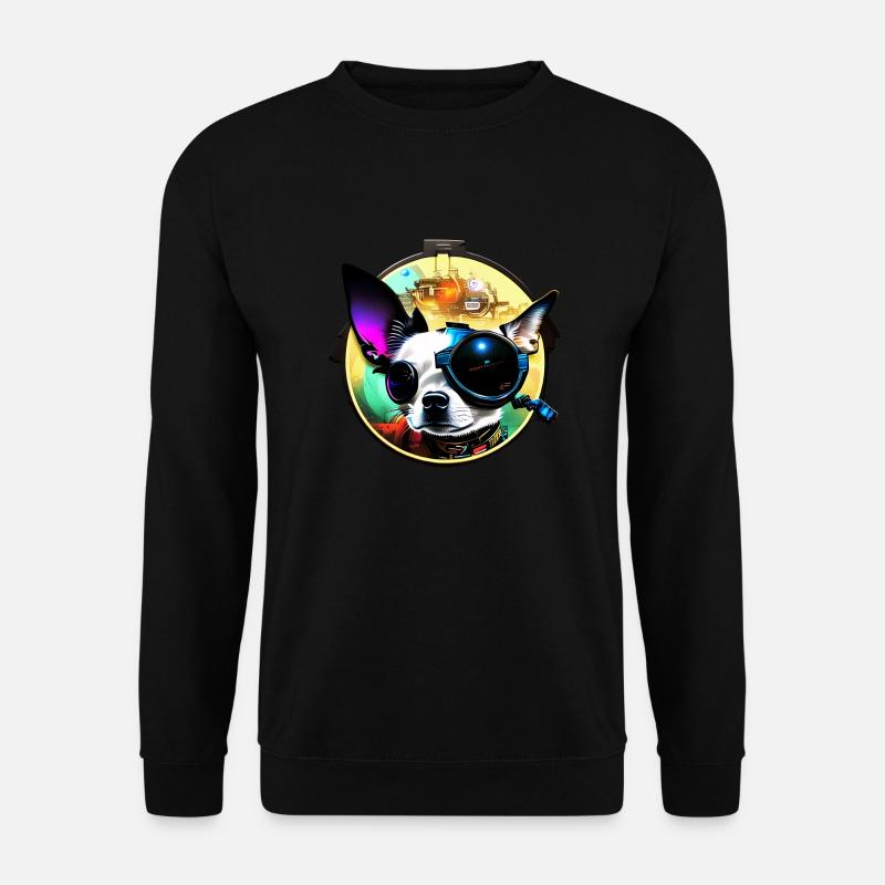 Steampunk Chihuahua - Unisex Pullover - Schwarz