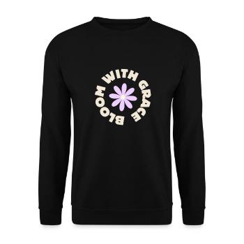 bloom with grace - Unisex Sweatshirt - black - Front - Alina (178cm) & Michal (187cm)