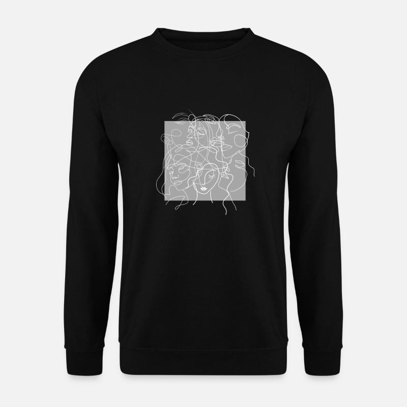 Gesichtslinie grau - Unisex Pullover - Schwarz