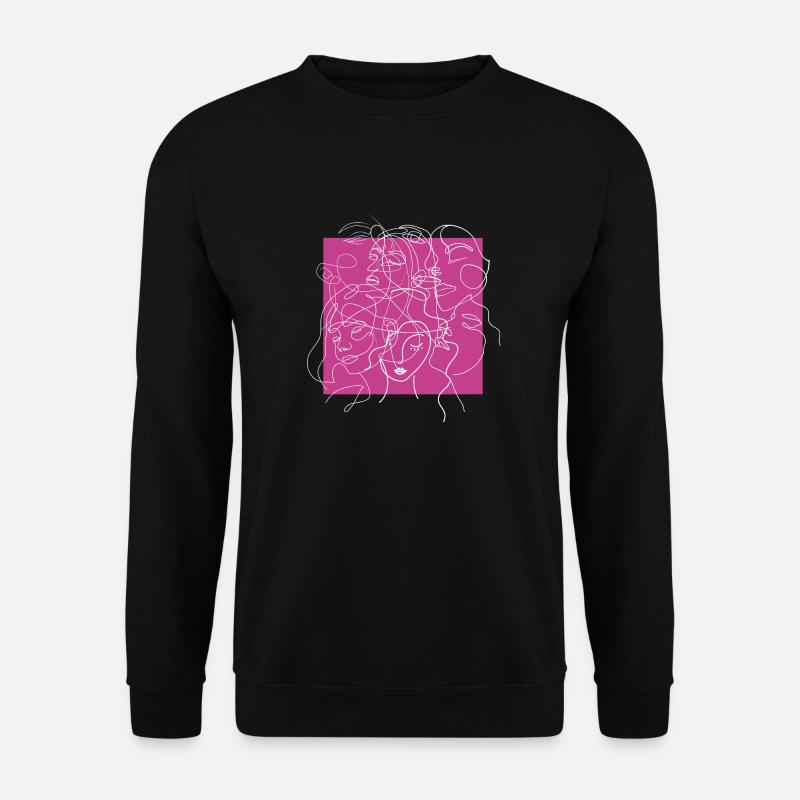 Gesichtslinie rosa - Unisex Pullover - Schwarz