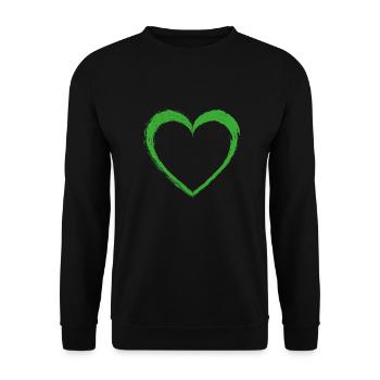Green Heart - Unisex Sweatshirt - black - Front - Alina (178cm) & Michal (187cm)