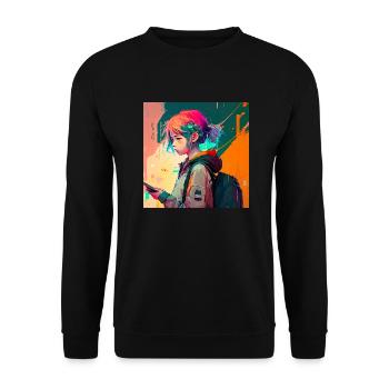 Emma die Stürmische - Unisex Pullover - Schwarz - Vorne - Alina (178cm) & Michal (187cm)