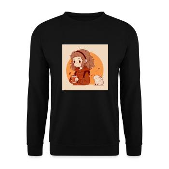 Yuna die Sanfte - Unisex Pullover - Schwarz - Vorne - Alina (178cm) & Michal (187cm)