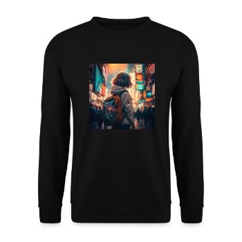 Sarah die Anmutige - Unisex Pullover - Schwarz - Vorne - Alina (178cm) & Michal (187cm)