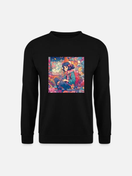 Anime Girl #2 - Unisex Pullover - Schwarz