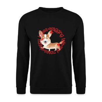 Cute Corgi, sloppy kisses - Unisex Sweatshirt - black - Front - Alina (178cm) & Michal (187cm)