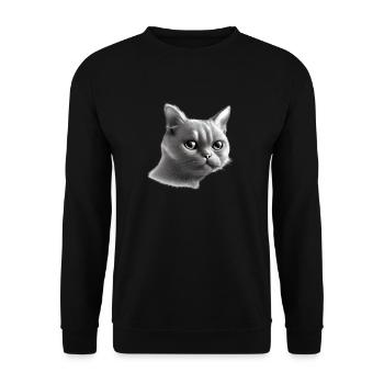 Chaton chaton chat chat chats britanniques à poil court - Sweat-shirt Unisexe - noir - Devant - Alina (178cm) & Michal (187cm)