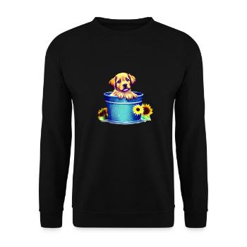Dog Owners Dogs Golden Retriever Puppy - Unisex Sweatshirt - black - Front - Alina (178cm) & Michal (187cm)