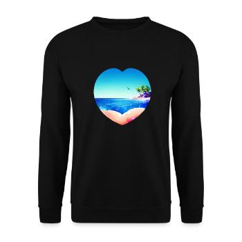 Sonne Palmen Sommerurlaub Palme Insel Strand - Unisex Pullover - Schwarz - Vorne - Alina (178cm) & Michal (187cm)