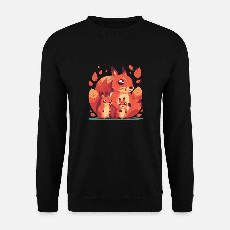 Eichhörnchen-Familie - Unisex Pullover - Schwarz