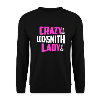Crazy Locksmith Lady Lockpicker Woman - Unisex Pullover - Schwarz - Vorne - Alina (178cm) & Michal (187cm)