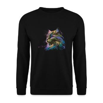 Cat miaw love, cat lovers, miaw, meow - Unisex Sweatshirt - black - Front - Alina (178cm) & Michal (187cm)