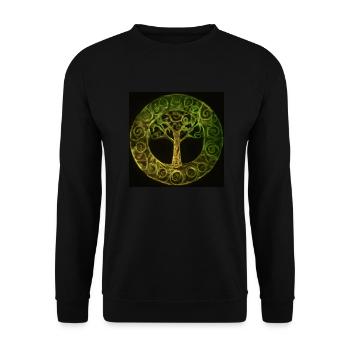 Celtic Tree of Life - Unisex Sweatshirt - black - Front - Alina (178cm) & Michal (187cm)