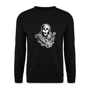 Geist Geister Geisterstunde Halloween - Unisex Pullover - Schwarz - Vorne - Alina (178cm) & Michal (187cm)