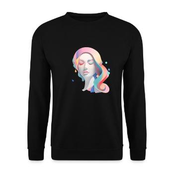 izup2u colored abstract woman - Unisex Pullover - Schwarz - Vorne - Alina (178cm) & Michal (187cm)