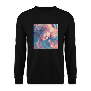 izup2u dreaming girl - Unisex Pullover - Schwarz - Vorne - Alina (178cm) & Michal (187cm)