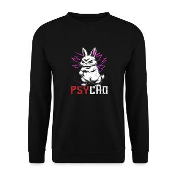 Psycho Rabbit - Unisex Pullover - Schwarz - Vorne - Alina (178cm) & Michal (187cm)