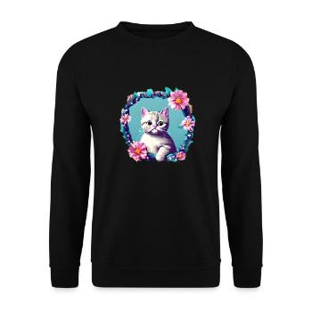 Cat British Shorthair Cat Lover Pet - Unisex Sweatshirt - black - Front - Alina (178cm) & Michal (187cm)