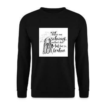 Hahn Holger Rebell - Unisex Pullover - Schwarz - Vorne - Alina (178cm) & Michal (187cm)