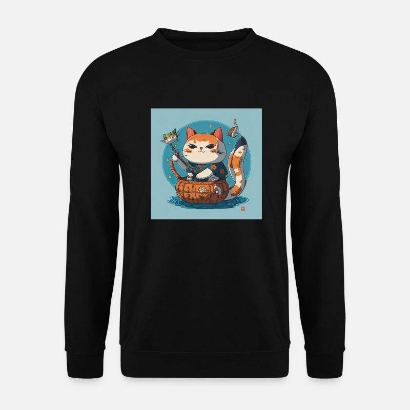 Japan Cat: Eine perfekte Verschmelzung von Kultur und Cuten - Unisex Pullover - Schwarz