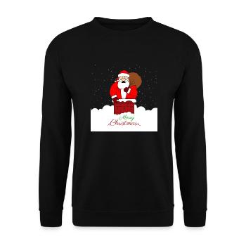 Merry Christmas stuck fat santa - Unisex Sweatshirt - black - Front - Alina (178cm) & Michal (187cm)