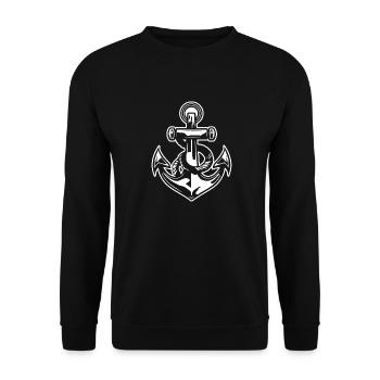 Bateau d’ancre Navire Nautique - Sweat-shirt Unisexe - noir - Devant - Alina (178cm) & Michal (187cm)