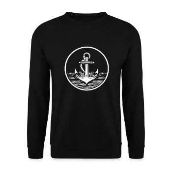 Bateau d’ancre Navire Nautique - Sweat-shirt Unisexe - noir - Devant - Alina (178cm) & Michal (187cm)