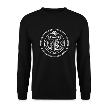Anchor Boat Ship Nautical - Unisex Sweatshirt - black - Front - Alina (178cm) & Michal (187cm)