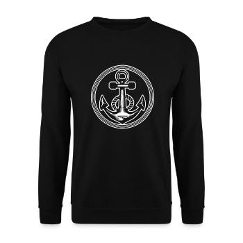 Anchor Boat Ship Nautical - Unisex Sweatshirt - black - Front - Alina (178cm) & Michal (187cm)