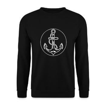 Bateau d’ancre Navire Nautique - Sweat-shirt Unisexe - noir - Devant - Alina (178cm) & Michal (187cm)