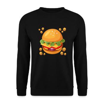 Burger-Chaos - Unisex Pullover - Schwarz - Vorne - Alina (178cm) & Michal (187cm)